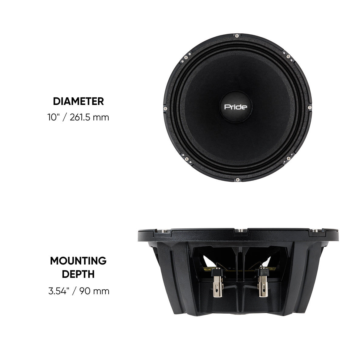 Pride Audio Diamond 10 v2 Pro Audio Midbass Speakers 400W RMS (Pair) — view 5