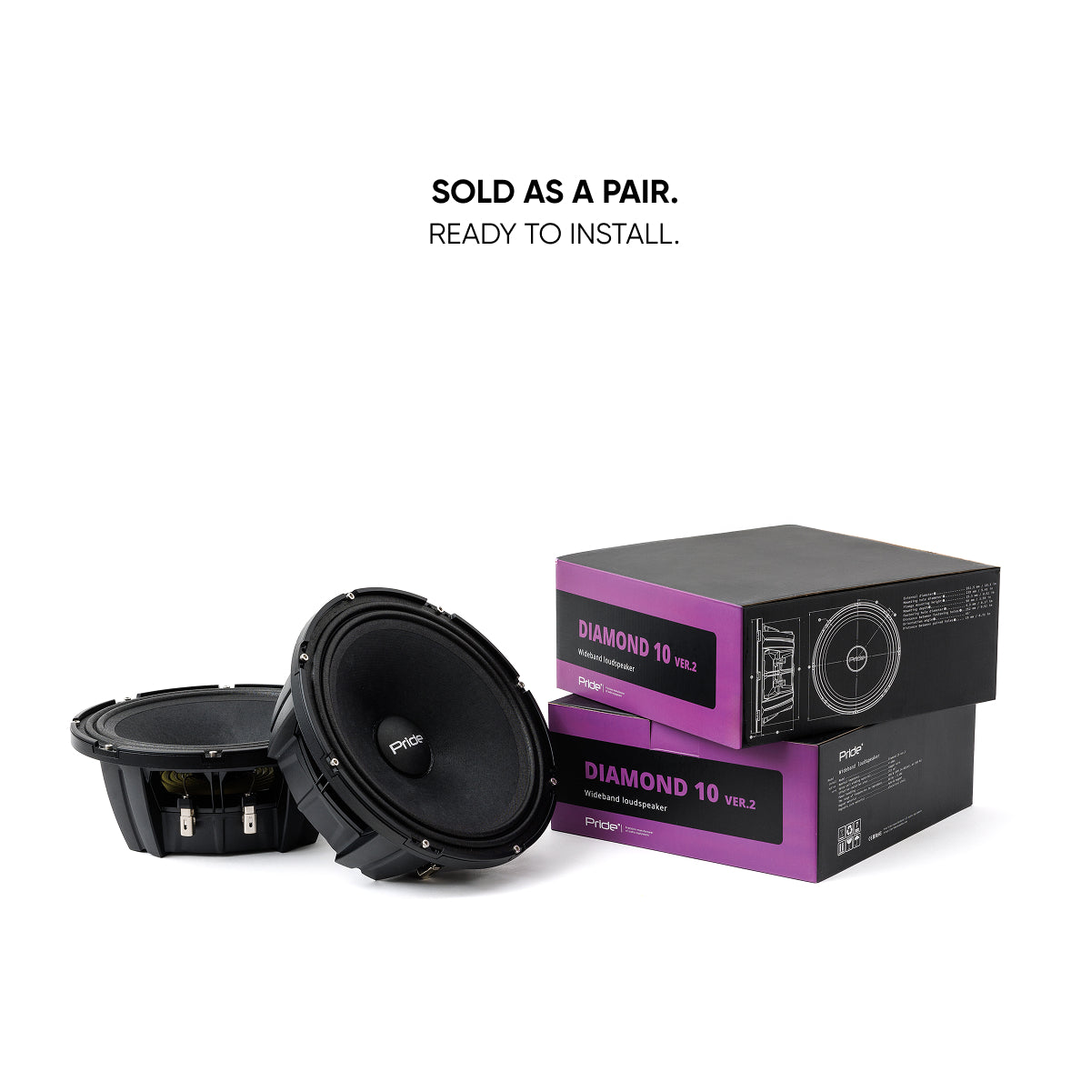 Pride Audio Diamond 10 v2 Pro Audio Midbass Speakers 400W RMS (Pair) — view 10