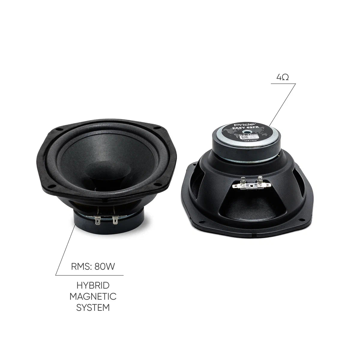 Pride Audio Easy 69 FR 6x9" 2-Way Coaxial Speakers 100W RMS (Pair) — view 2
