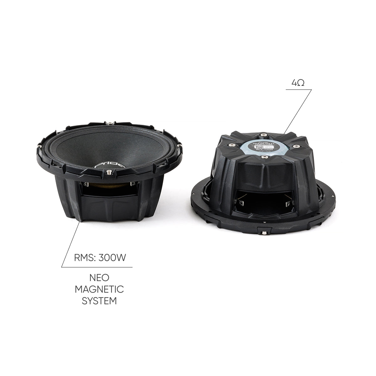 Pride Audio Solo 300 NEO 6.5 Competition Pro Audio Midrange Speakers 300W RMS (Pair) — view 2