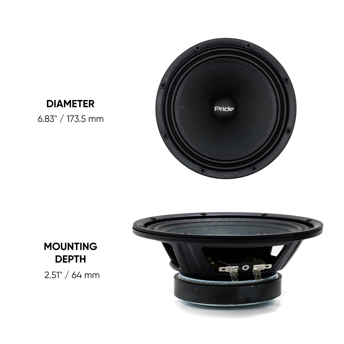 Pride Audio Solo mini v2 6.5" Pro Audio Midrange Speakers 100W RMS (Pair) — view 5