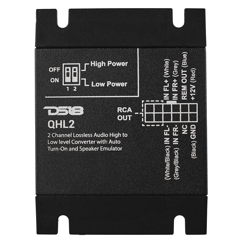 DS18 2-Channel Lossless Audio Line Output Converter with Auto Turn-On And Speaker Emulator