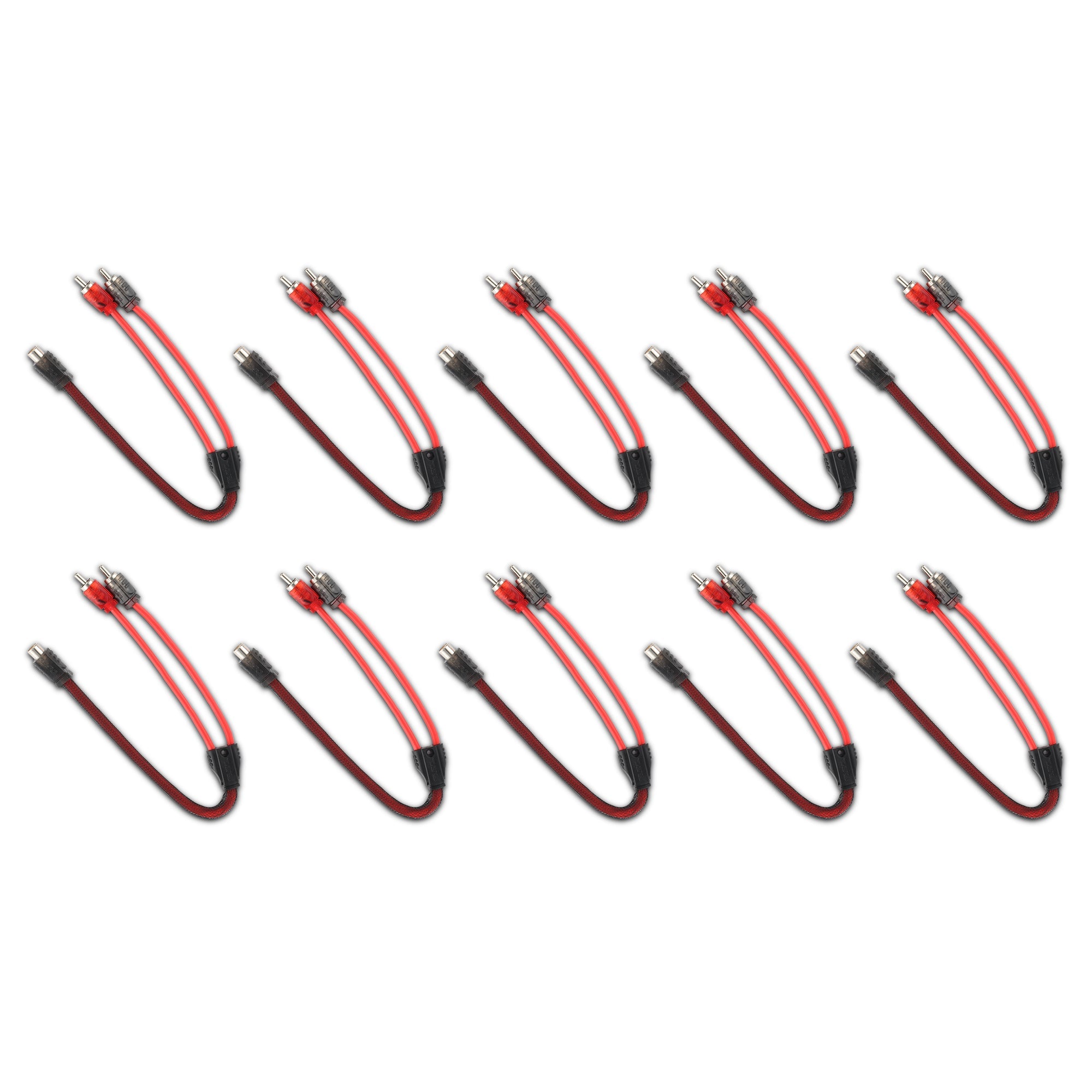 DS18 R1F2M.10PK Level 2 RCA 100% Copper OFC Y Connector 1 FEMALE to 2 MALE - 10 Pack