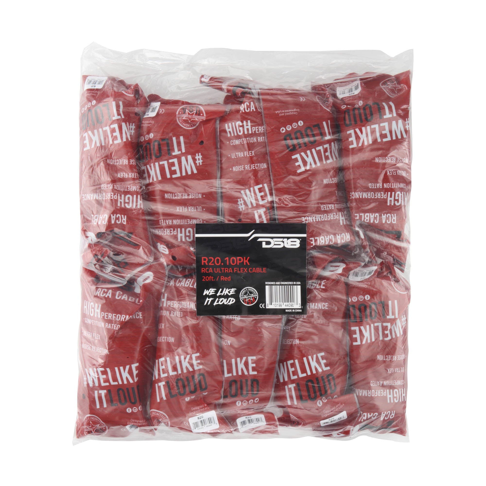 DS18 R20.10PK Level 2 RCA 100% Copper OFC 20 Feet - Pack 10 pieces — view 2 of 2