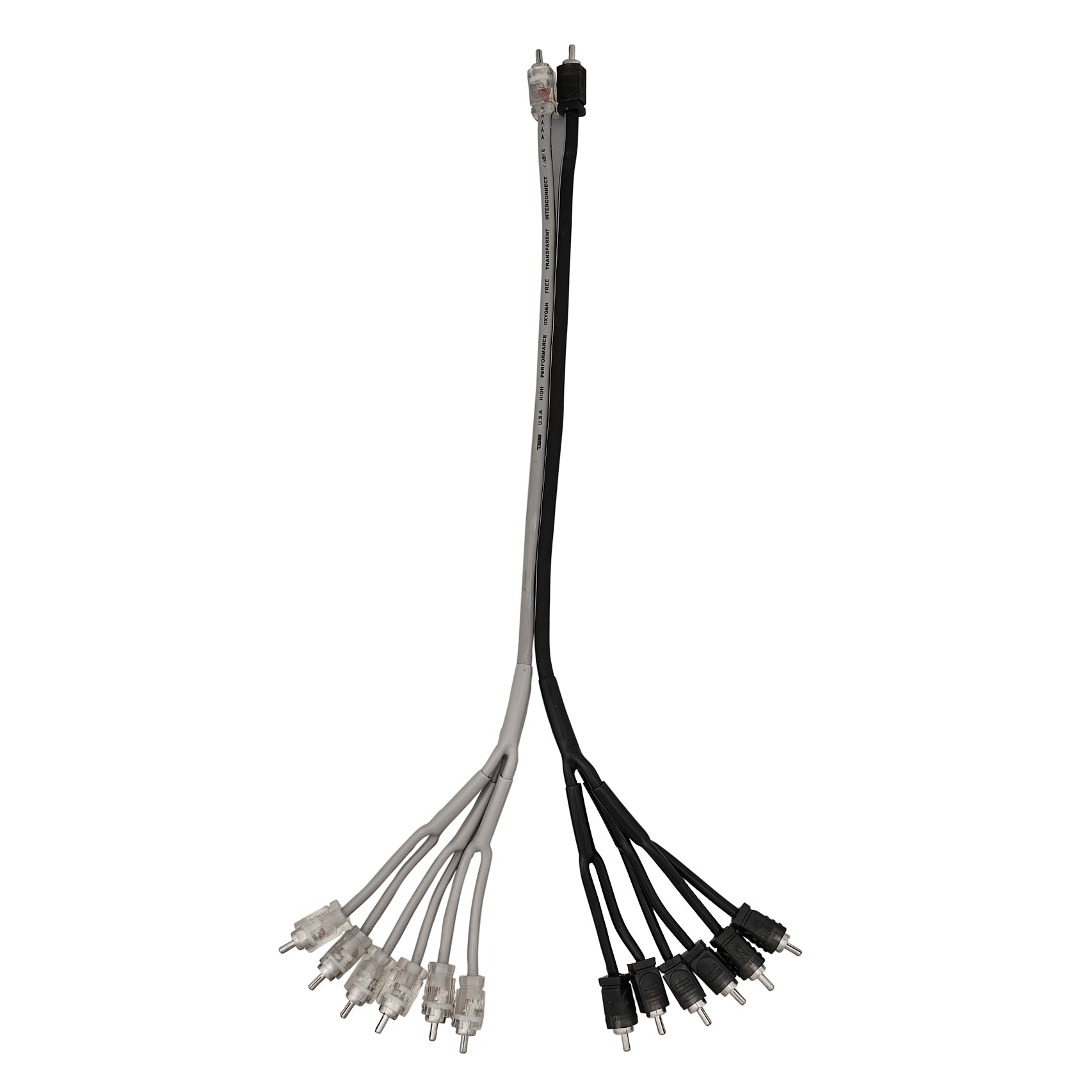 DS18 Level 2 RCA 100% Copper OFC Y Connector 2 MALE to 12 MALE 1.5 Feet - SILVER