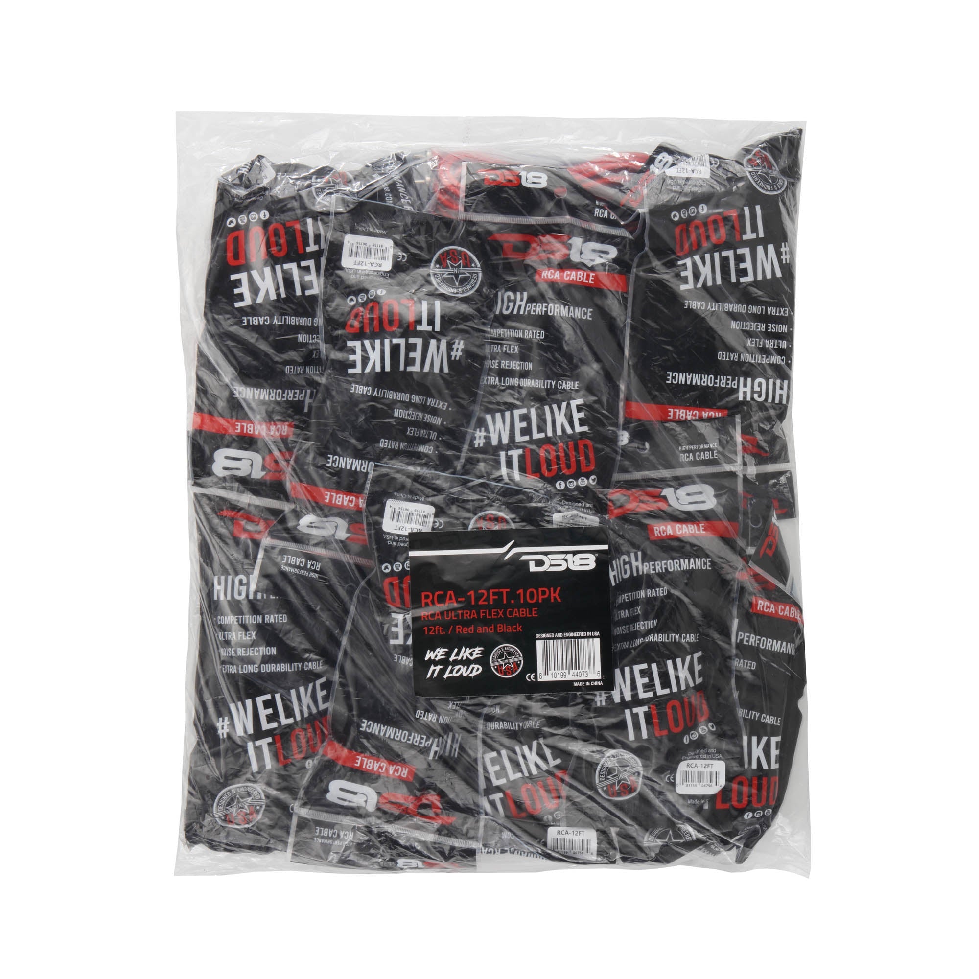 DS18 RCA-12FT.10PK 12 ft Ultra Flex 100% OFC RCA Cable Wire – 10-Pack — view 3 of 3