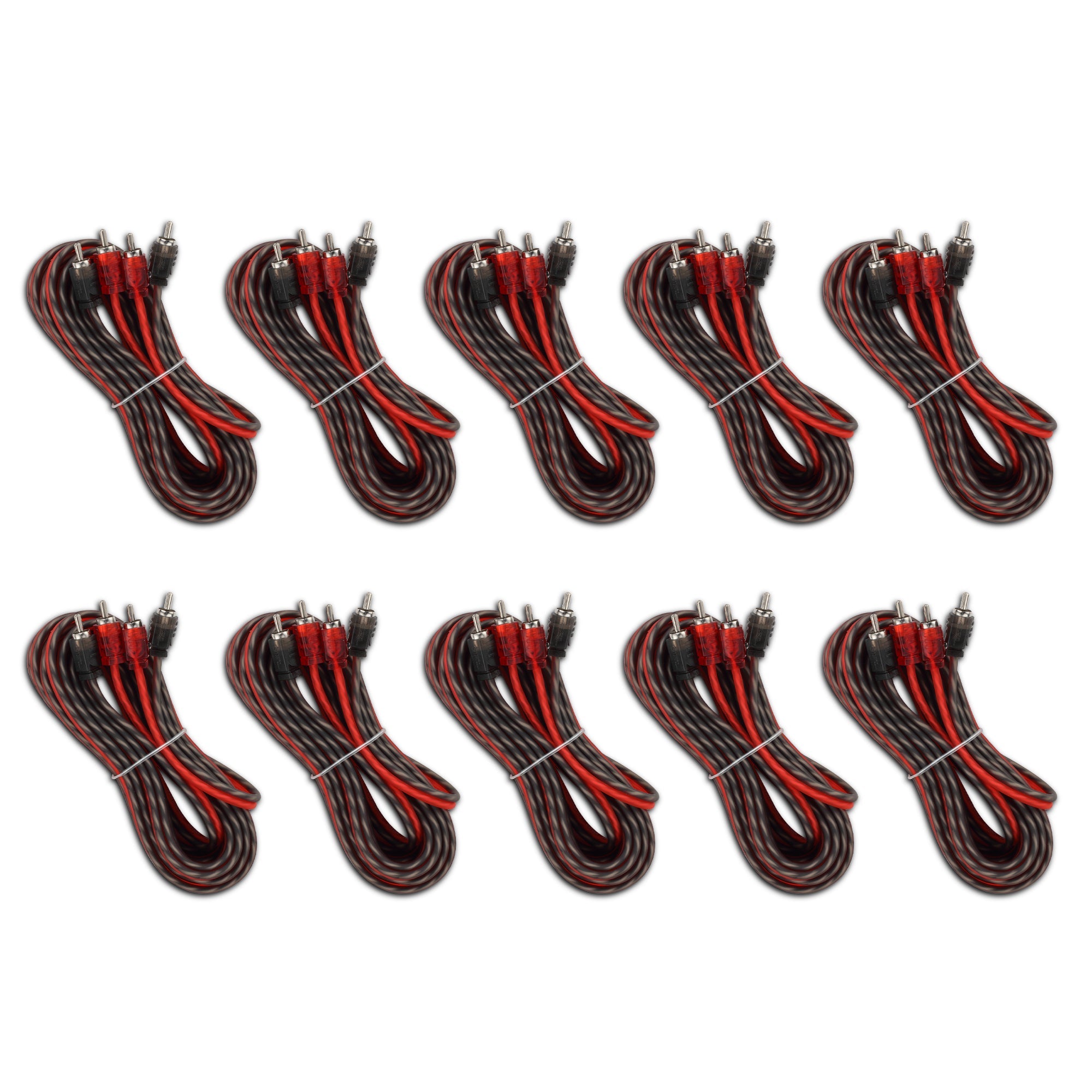DS18 RCA-16FT.10PK 16 ft Ultra Flex 100% OFC RCA Cable Wire – 10-Pack