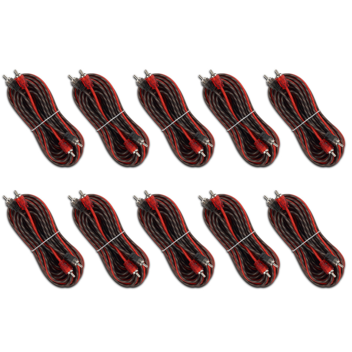 DS18 RCA-20FT.10PK 20 ft Ultra Flex 100% OFC RCA Cable Wire – 10-Pack