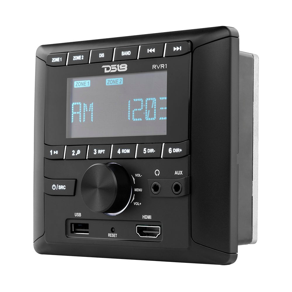 DS18 RV and Trailers Headunit 2.75" LCD screen , 2 Zones, 4 volts Output,HDMI, BT, RDS 4 X 50 Watts