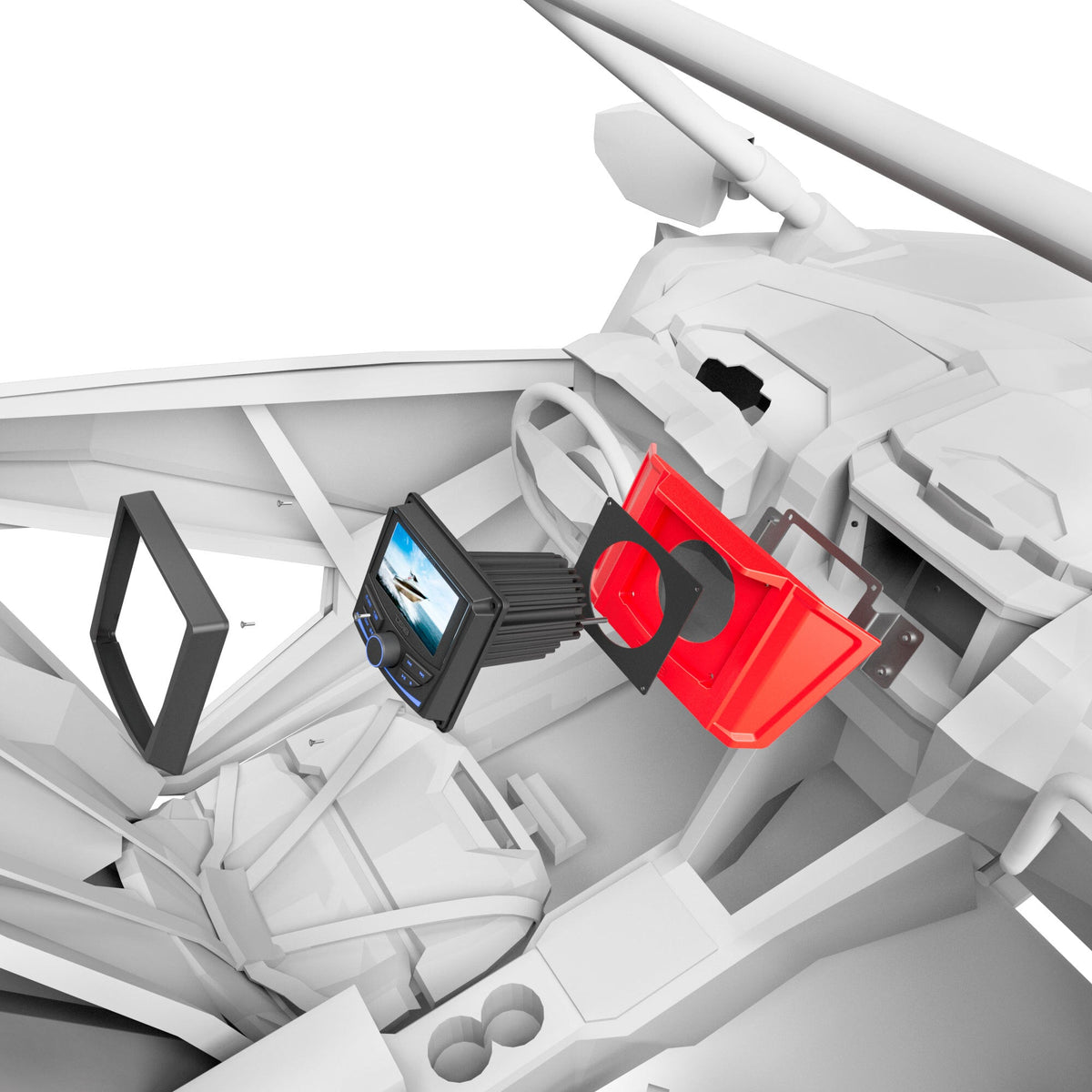DS18 RZR-PRODASHUP Polaris RZR Upper Dash Kit Compatible with MRX150 Head-Unit — view 2 of 5