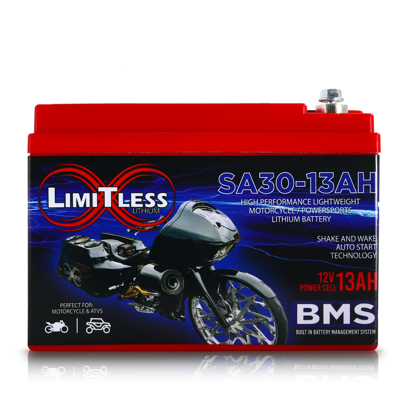 Limitless Lithium Shake Awake 13Ah 12V LiFePO4 Smart Motorcycle Battery (Case 30) (4)