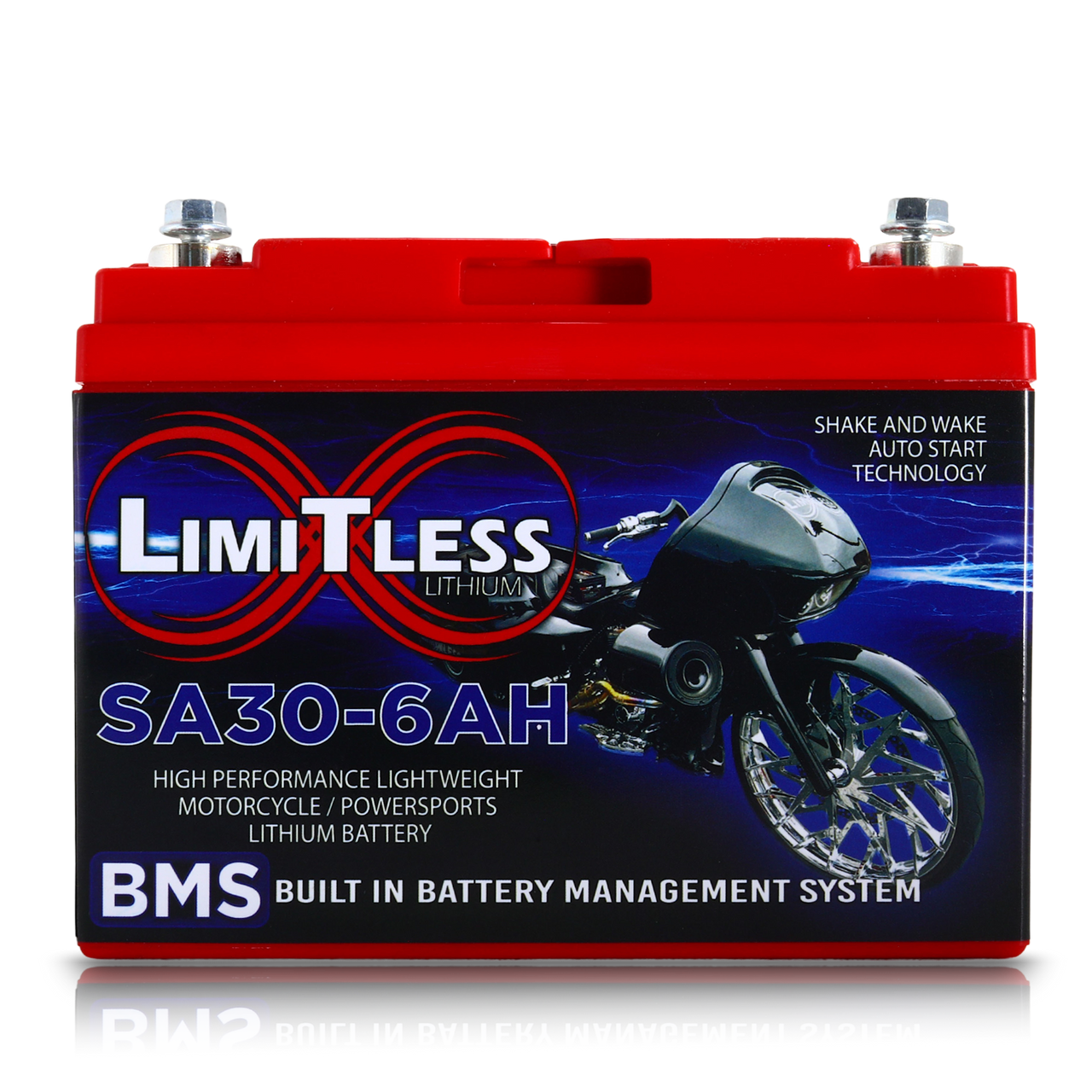 Limitless Lithium Shake Awake 6Ah 12V LiFePO4 Smart Motorcycle Battery (Case 30) + 3.5A Maintainer (3)