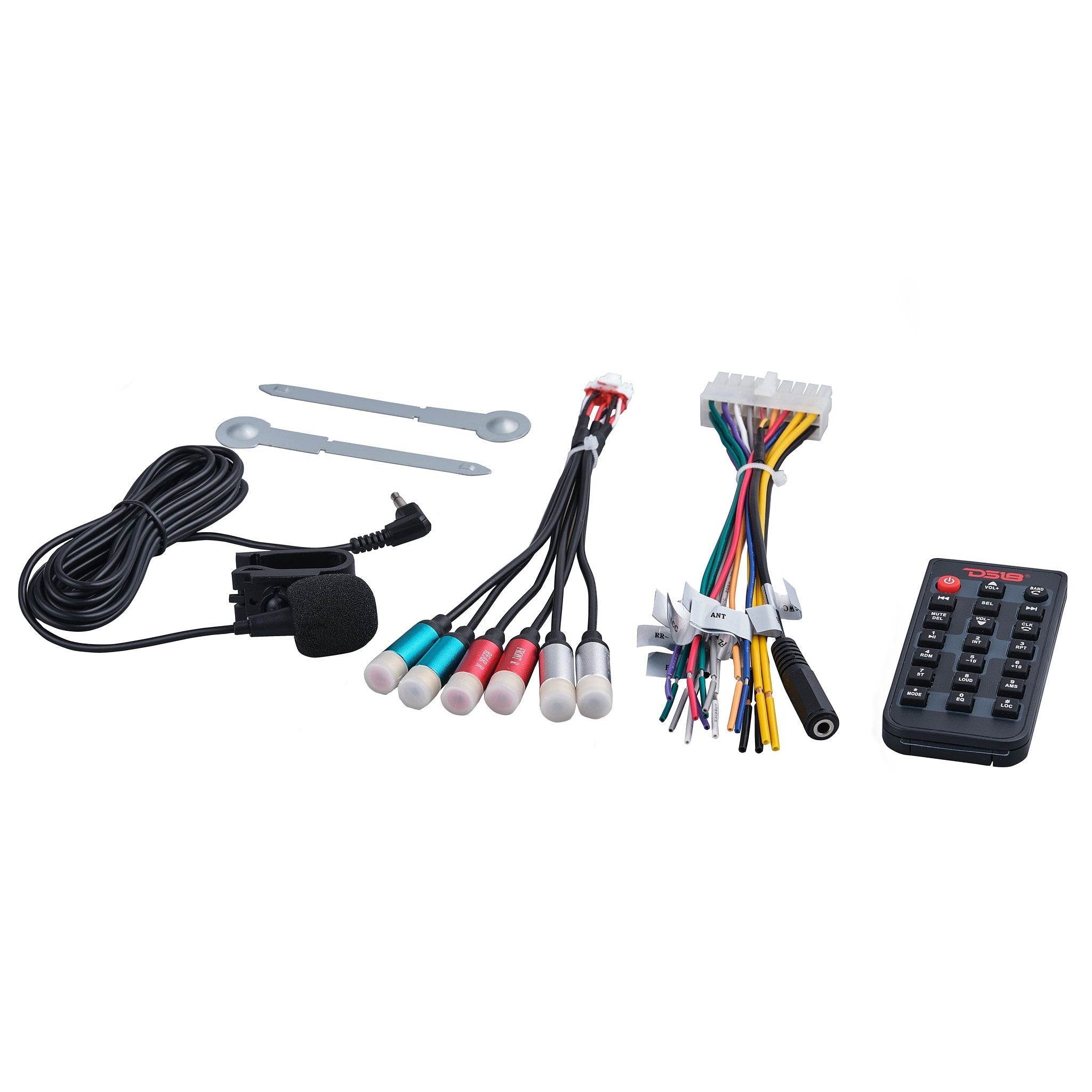 DS18 High Power 240 Watts RMS (4 x 60) Digital Media Receiver | Single Din | DSP | APP | Bluetooth Audio and Calling Head Unit | Aux Input | USB | Mechless | AM/FM Radio Receiver | 3V + 3.5V Subwoofer