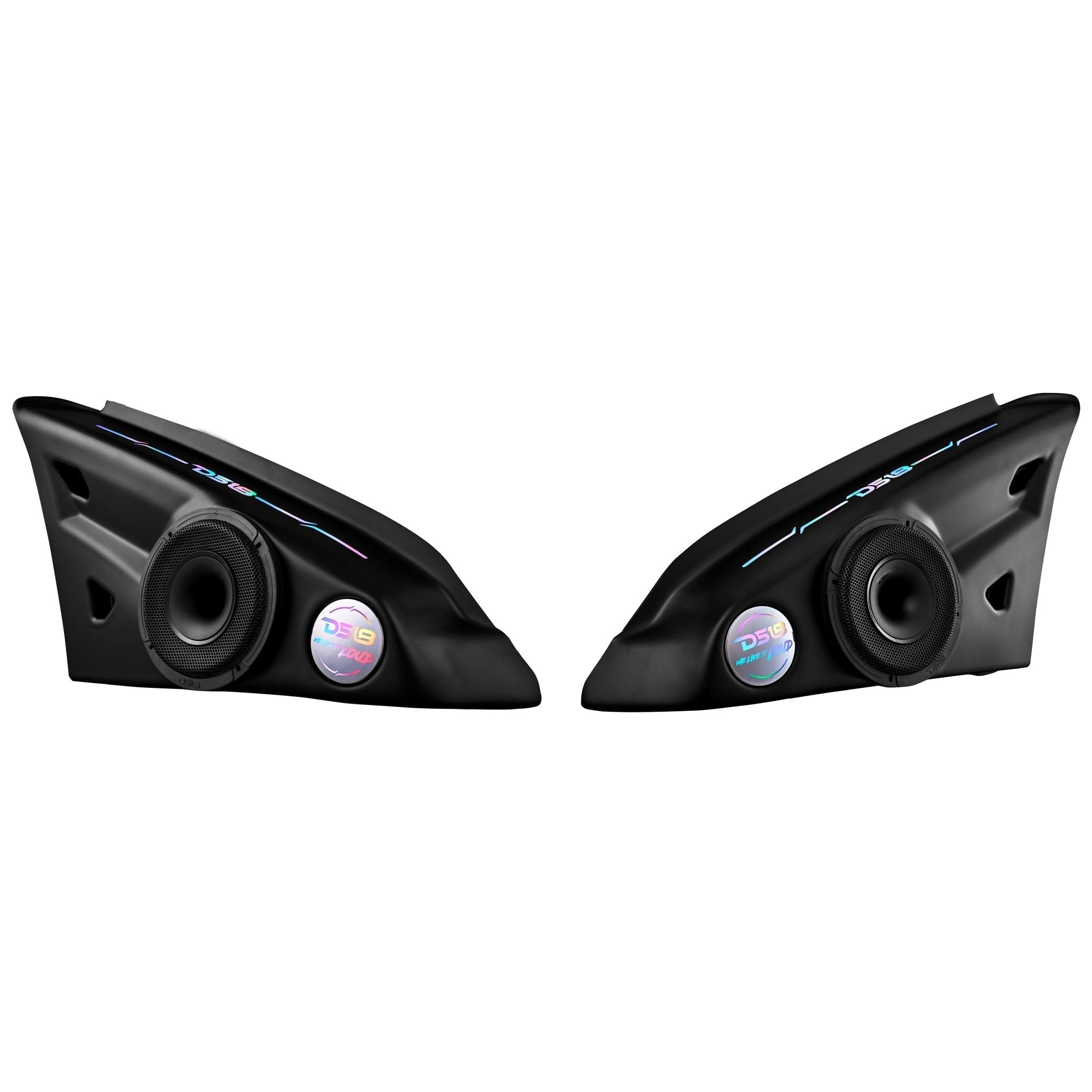 DS18 Polaris Slingshot Arm Rest Empty Enclosure With Digital Led Lights fits 2 x 6.5" Speakers | 2015 - Current