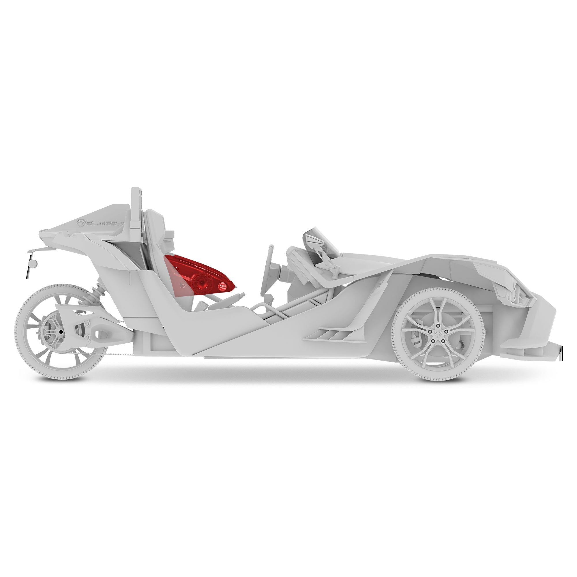 DS18 SLG-AR6LDV2 Polaris Slingshot Inside Armrest Speaker Panels Loaded 2 x PRO-HY6.4MSL and Digital LED Light — view 2 of 5