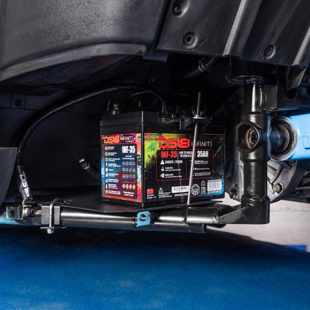 DS18 SLG-DBATT-20UP Polaris Slingshot 2020+ Second Battery Mount Kit – Heavy-Duty Auxiliary Battery Tray — view 2 of 5