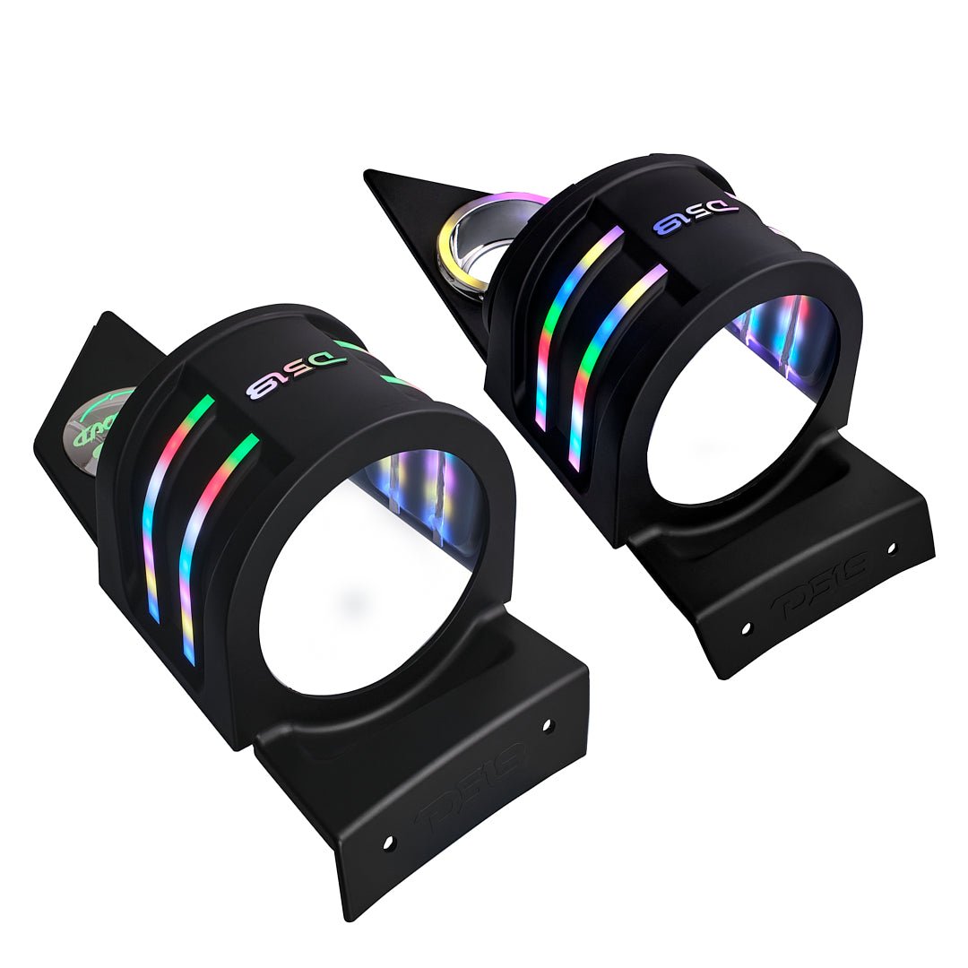 DS18 Polaris Slingshot Headrest Empty Enclosure With Digital LED Lights fits 4 x 6.5" Speakers | 2015 - Current