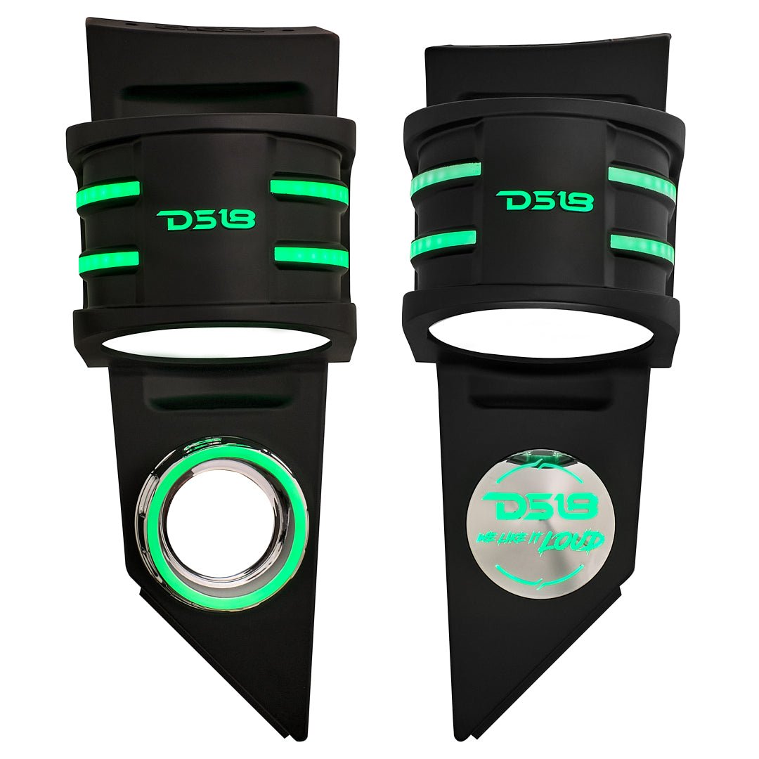DS18 Polaris Slingshot Headrest Empty Enclosure With Digital LED Lights fits 4 x 6.5" Speakers | 2015 - Current