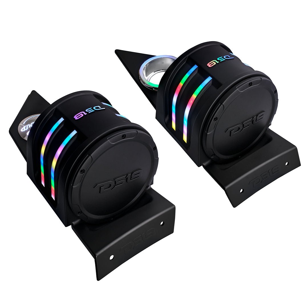 DS18 Polaris Slingshot Headrest Empty Enclosure With Digital LED Lights fits 4 x 6.5" Speakers | 2015 - Current