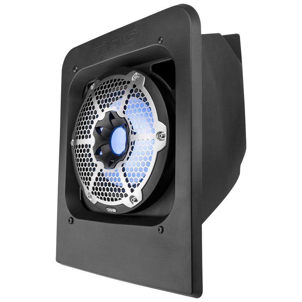 DS18 Polaris Slingshot Rear Subwoofer Enclosure Loaded | NXL-10SUB/BK and RGB LED Lights | Fits Either Passenger or Driver Side | 2015 - Current