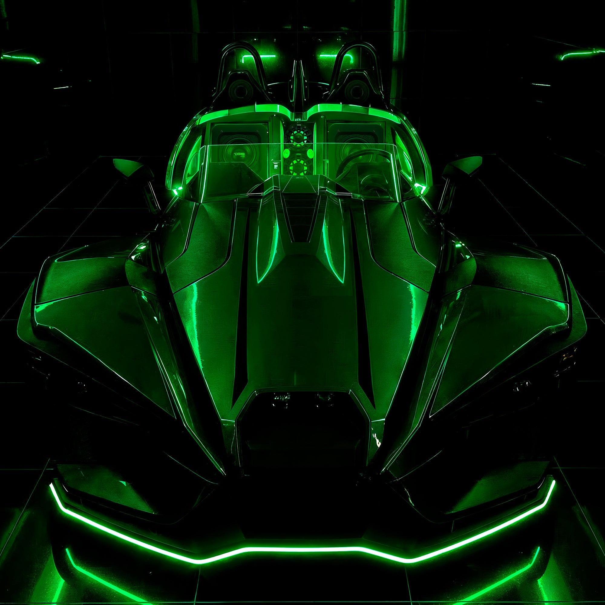 DS18 SLG-RSUB10XLLD Polaris Slingshot Loaded Rear Sealed 10" Subwoofer Enclosure Fits Either Passenger or Driv — view 3 of 5