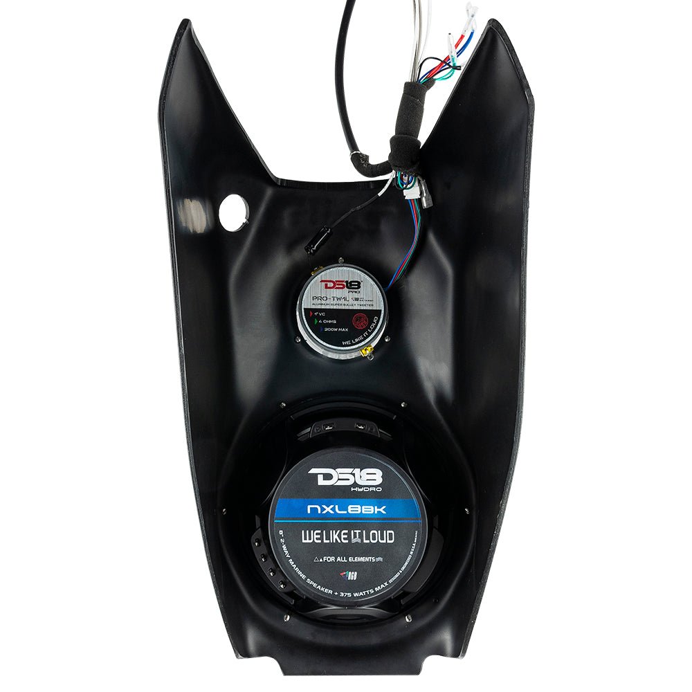 DS18 Polaris Slingshot Water Fall Center Console 1 X 8" Enclosure With NXL-8/BK and PRO-TW1L | 2015 - 2019