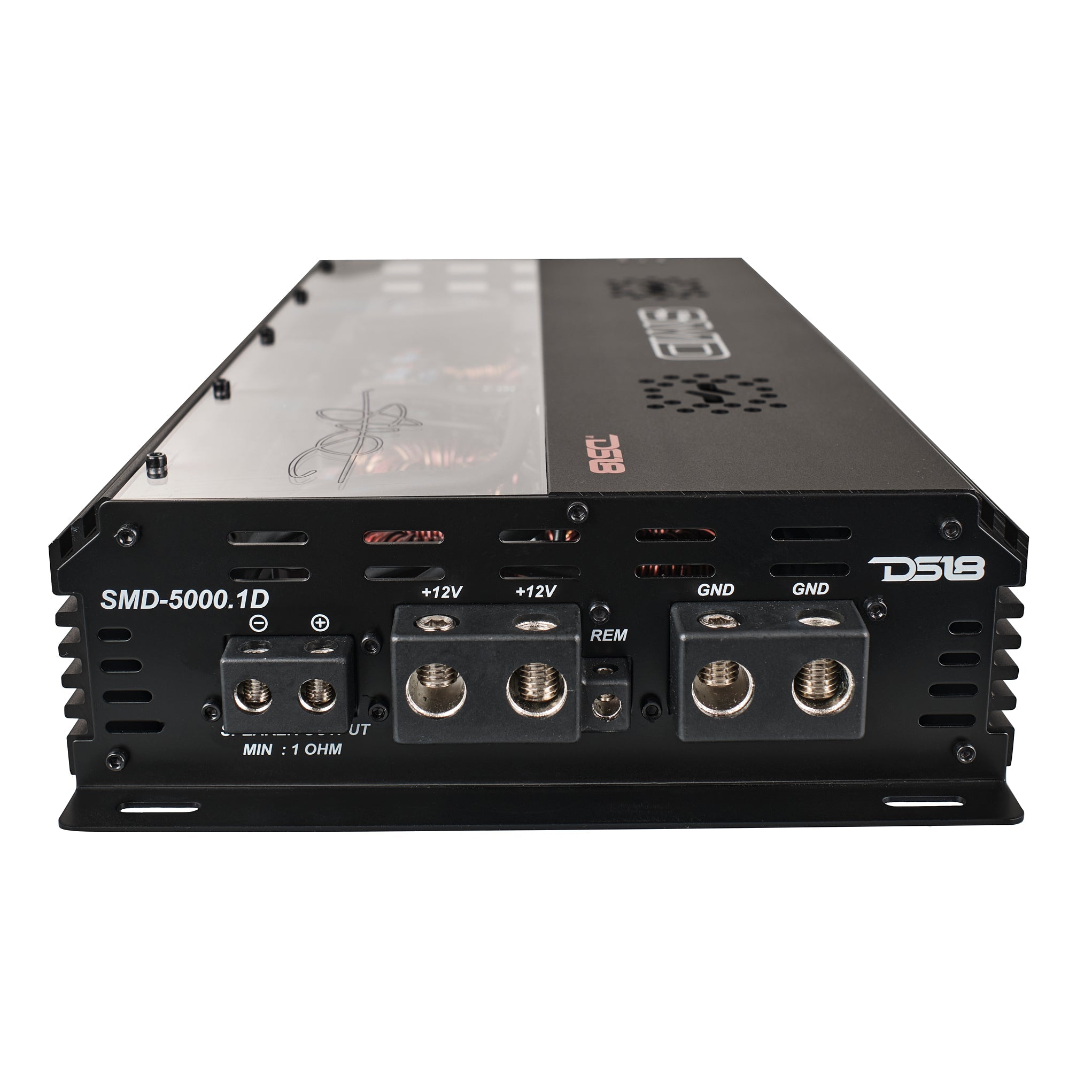 DS18 SMD Monoblock Amplifier with VM-1 Voltmeter and Digital LED Lights 5000W RMS at 1-ohm - Steve Meade Designs