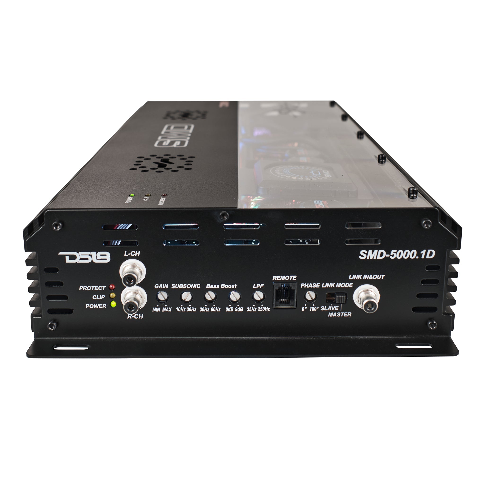 DS18 SMD Monoblock Amplifier with VM-1 Voltmeter and Digital LED Lights 5000W RMS at 1-ohm - Steve Meade Designs