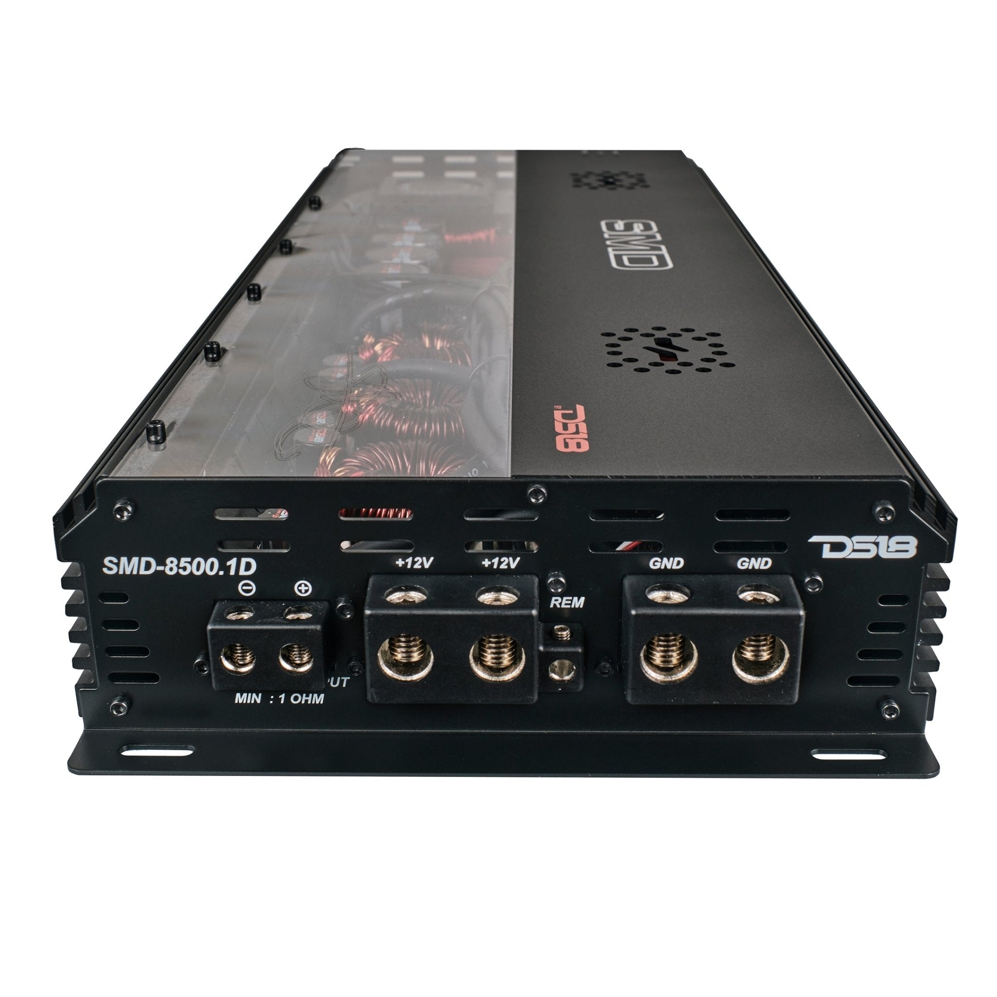 DS18 SMD Monoblock Amplifier with VM-1 Voltmeter and Digital LED Lights 8500W RMS at 1-ohm - Steve Meade Designs
