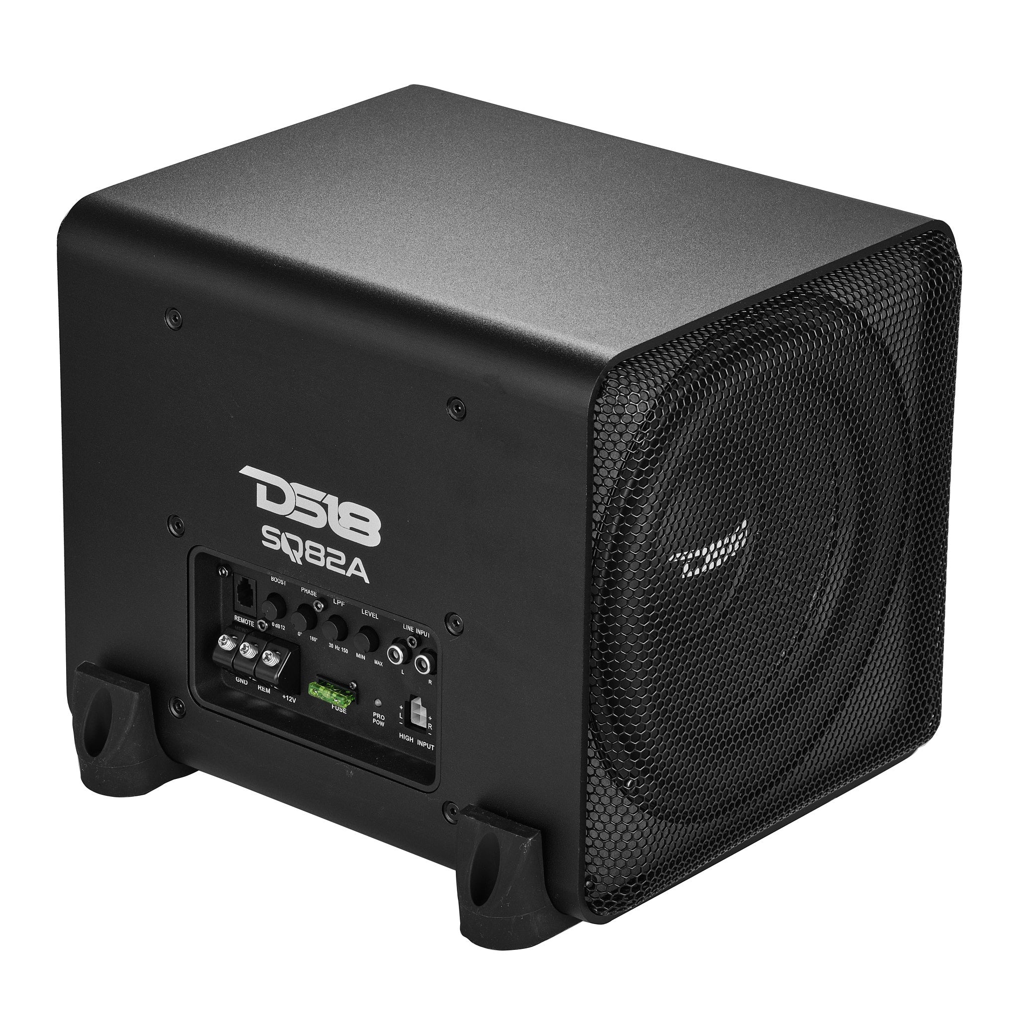 DS18 Dual 8" Loaded Amplified High End Aluminum Subwoofer Enclosure 300 Watts Rms