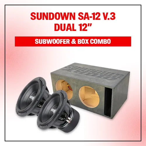 Sundown SA-12 v.3 12” Subwoofer Package with Dual Ported Box – 3,000W RMS System
