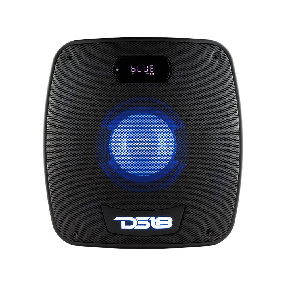 DS18 TLV 6.5" Amplified With Battery Self Powered Party Speaker With RGB LED Lights Bluetooth and TWS 200 Watts