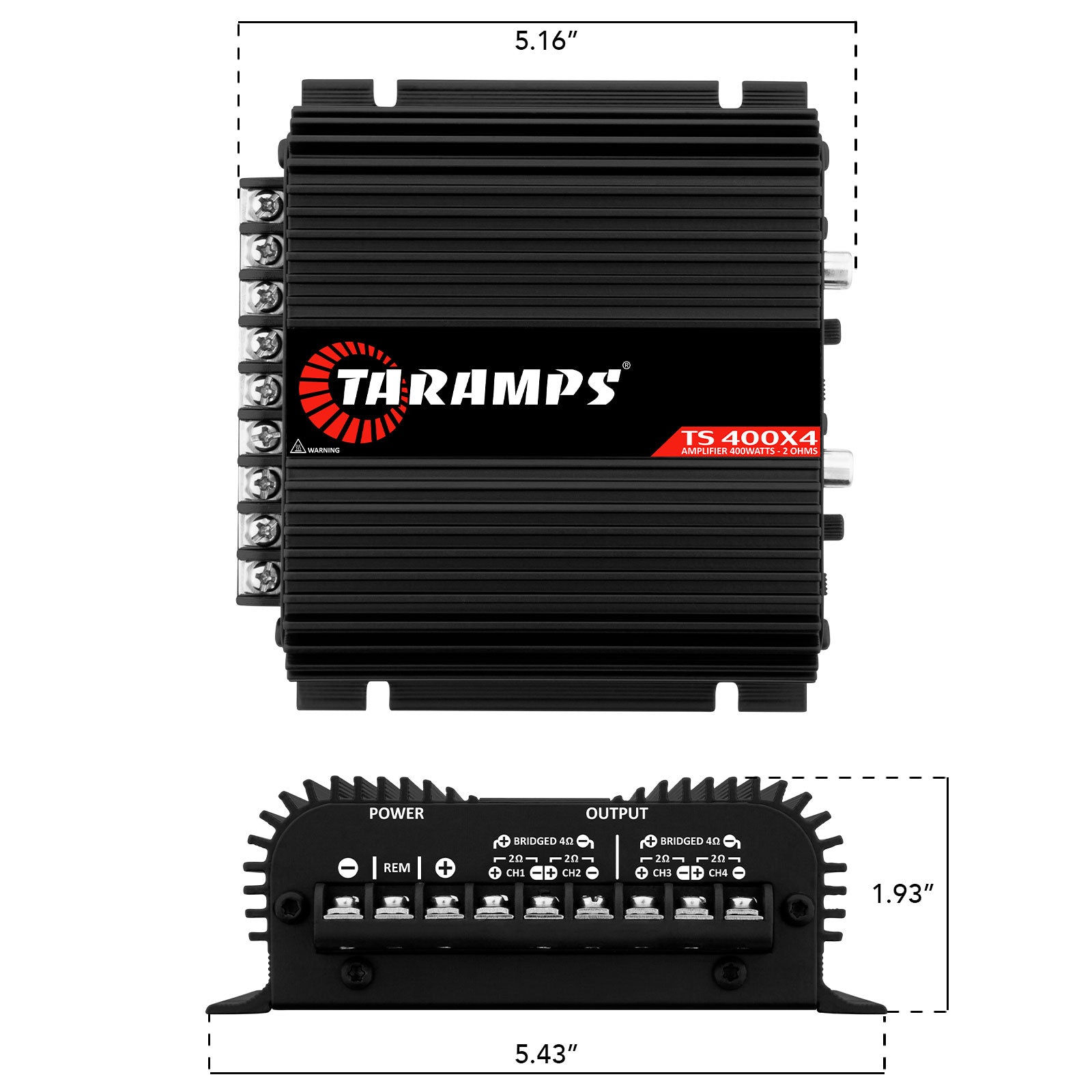 Taramps TS 400X4 HIGH LEVEL INPUT Car Audio Amplifier | NEW SMALL SIZE! - 18