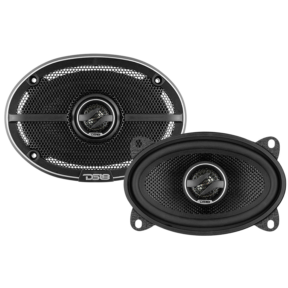 DS18 ZXI 4x6" 2-Way Coaxial Speakers with Kevlar Cone | 60 Watts RMS 4-Ohm