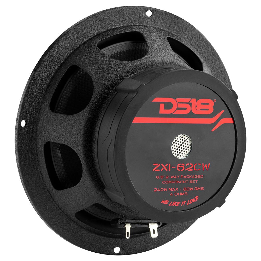 DS18 ZXI 6.5" 2- Way Component Speaker System with Kevlar Cone | 120 Watts Rms 4-Ohm