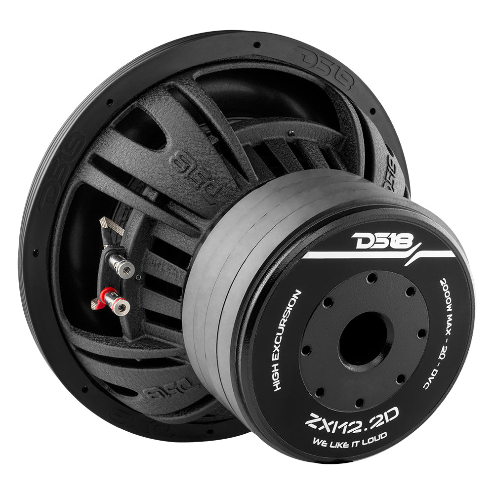 DS18 ZXI 12" High Excursion Subwoofer Quad Stacked Magnets | 1000W RMS DVC 2-Ohm
