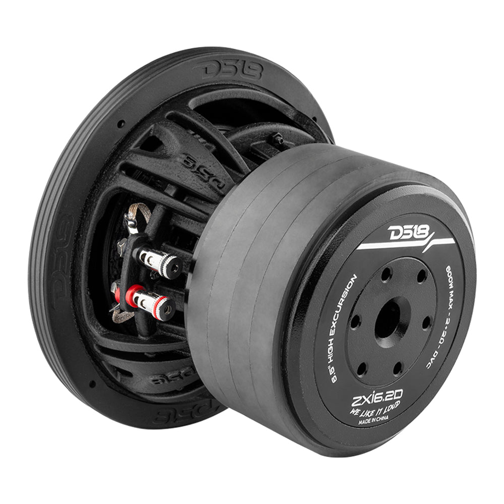 DS18 ZXI 6.5" High Excursion Subwoofer Quad Stacked Magnets 300 Watts Rms DVC 2-Ohm