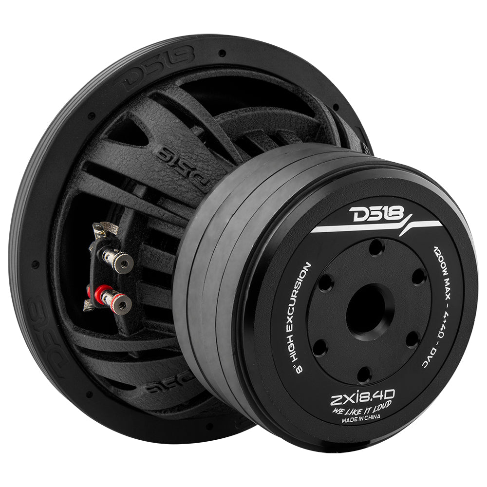 DS18 ZXI 8" High Excursion Subwoofer Quad Stacked Magnets | 600W RMS DVC 4-Ohm