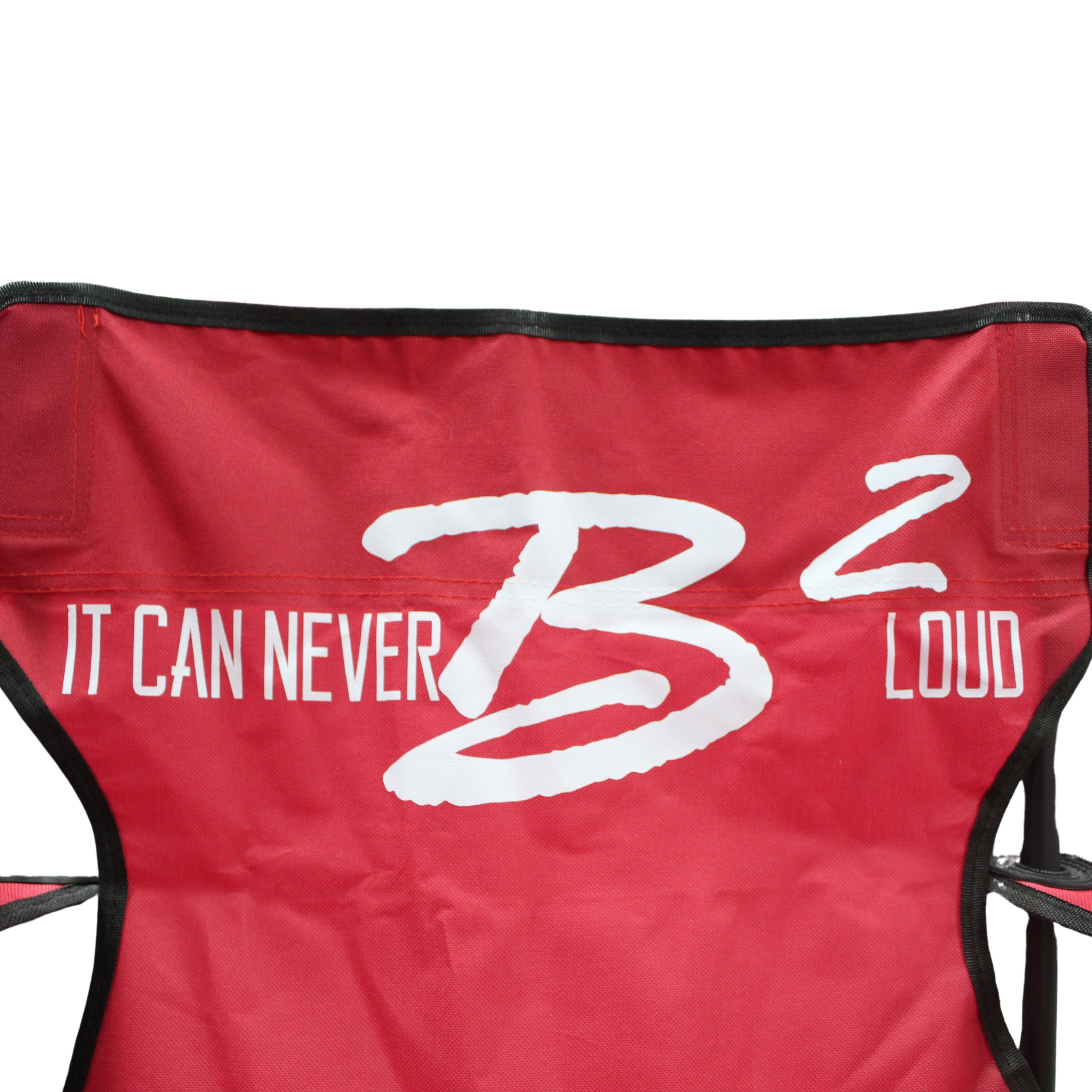 B2 Audio Quick Foldable Chair with It Can Never B2 Loud Slogan - Red — image 3