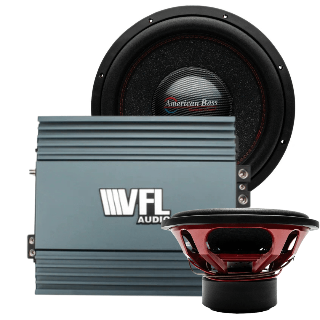 American Bass Big Bass Bundle — 2x HAWK 15" Subwoofer + VFL Rebel REBEL-5000.1 Amplifier