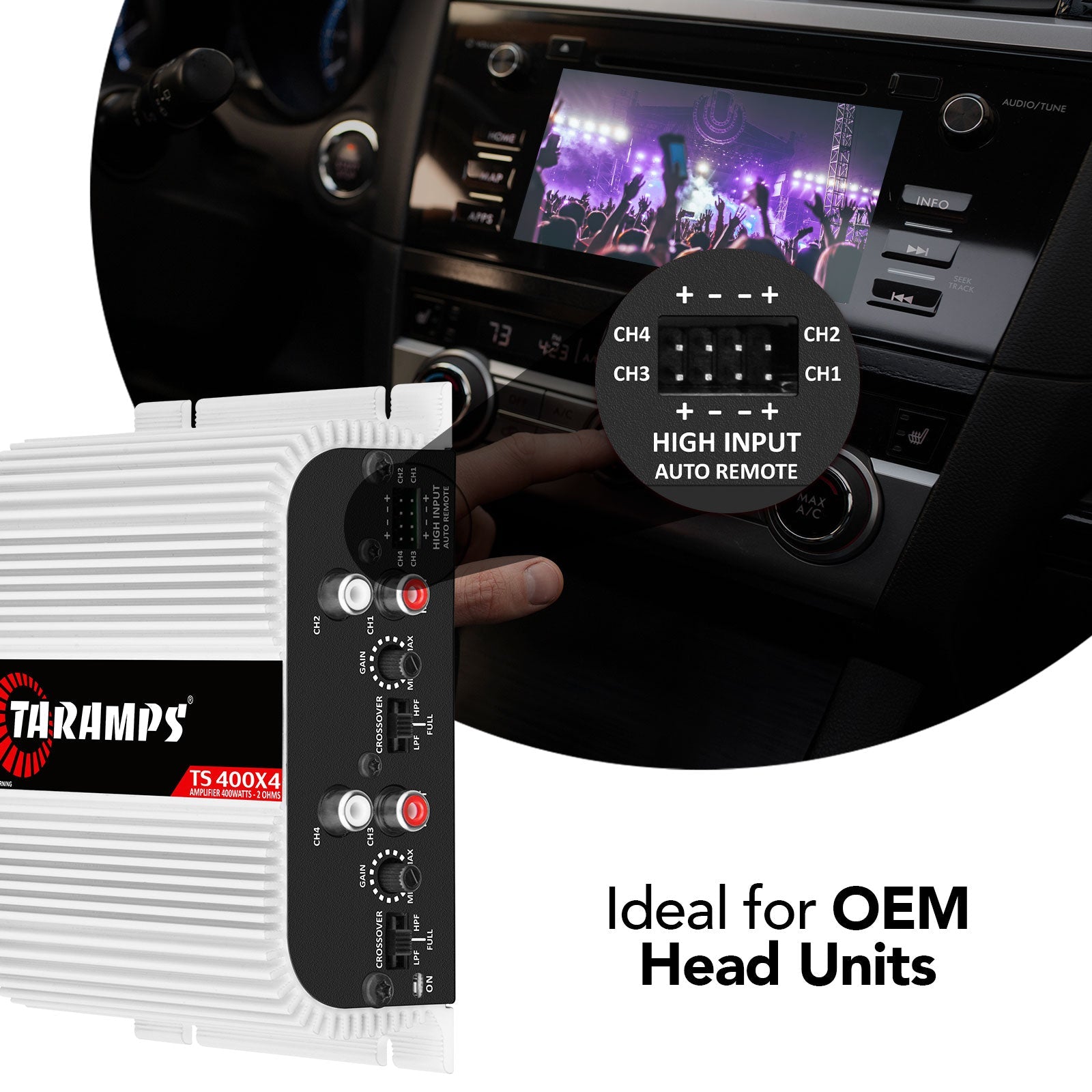Taramps TS 400x4 2 OHM + PRO 2.4S Car Amplifier & Processor COMBO - 8