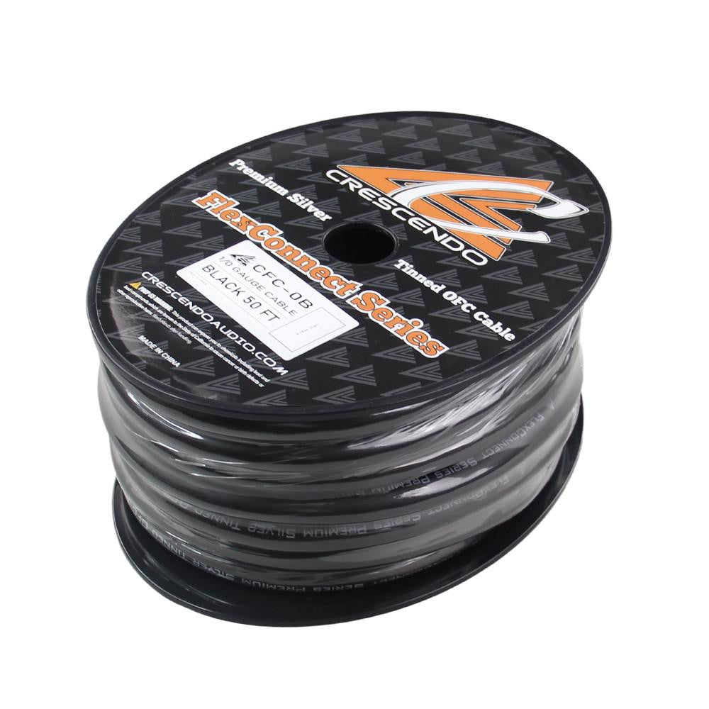 Crescendo Audio 1/0 Gauge Flexconnect OFC Black (50FT Spool) Amplifier