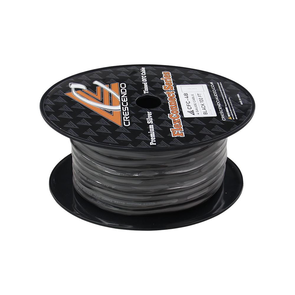 Crescendo Audio 4 Gauge Flexconnect OFC Black (100FT Spool) Amplifier