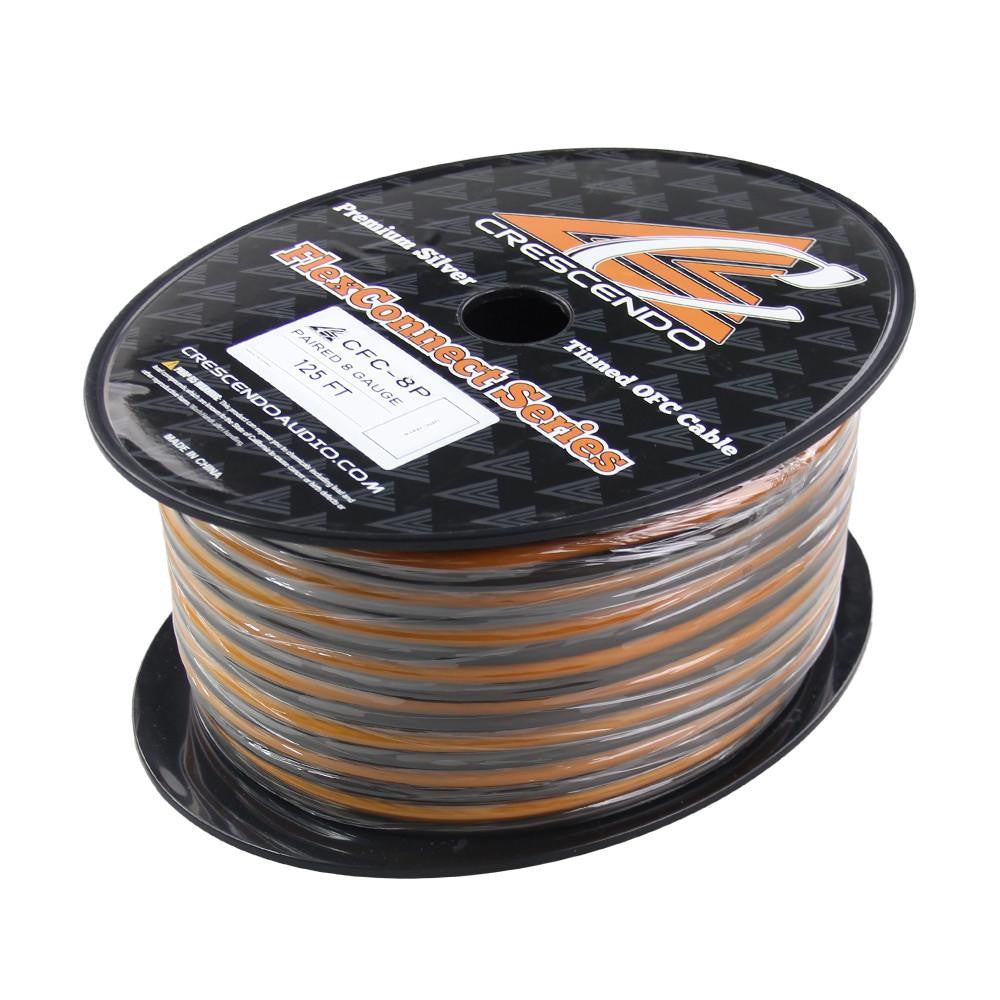 Crescendo Audio 8 Gauge Flexconnect OFC Paired Cable (125FT Spool) Subwoofer