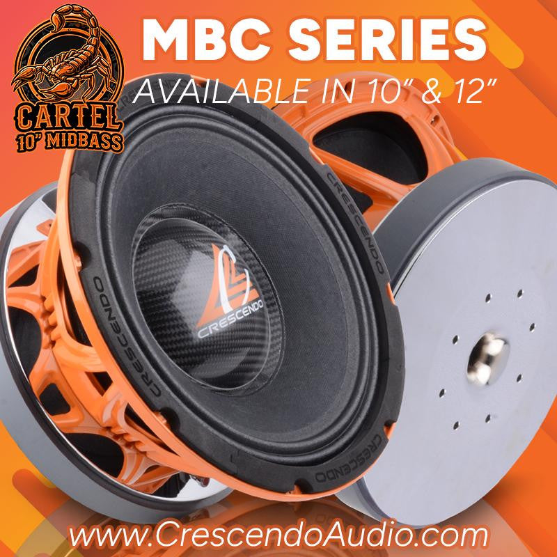 Crescendo Audio MBC Series 10" Midbass Cartel Woofer 1000W RMS Subwoofer