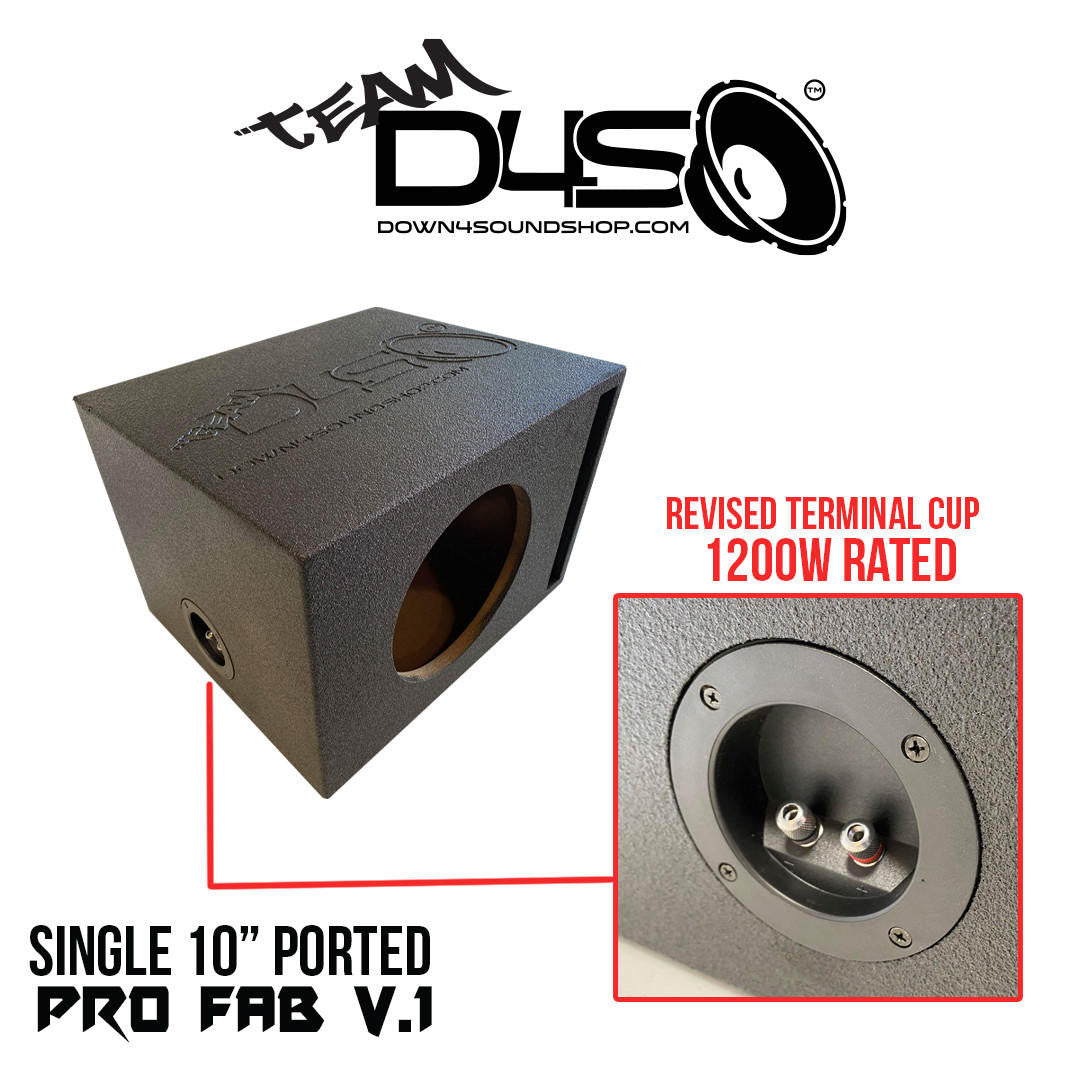Down4Sound Single 10 Inch Ported SUB Box Enclosure (1 - 10) PRO-FAB 10