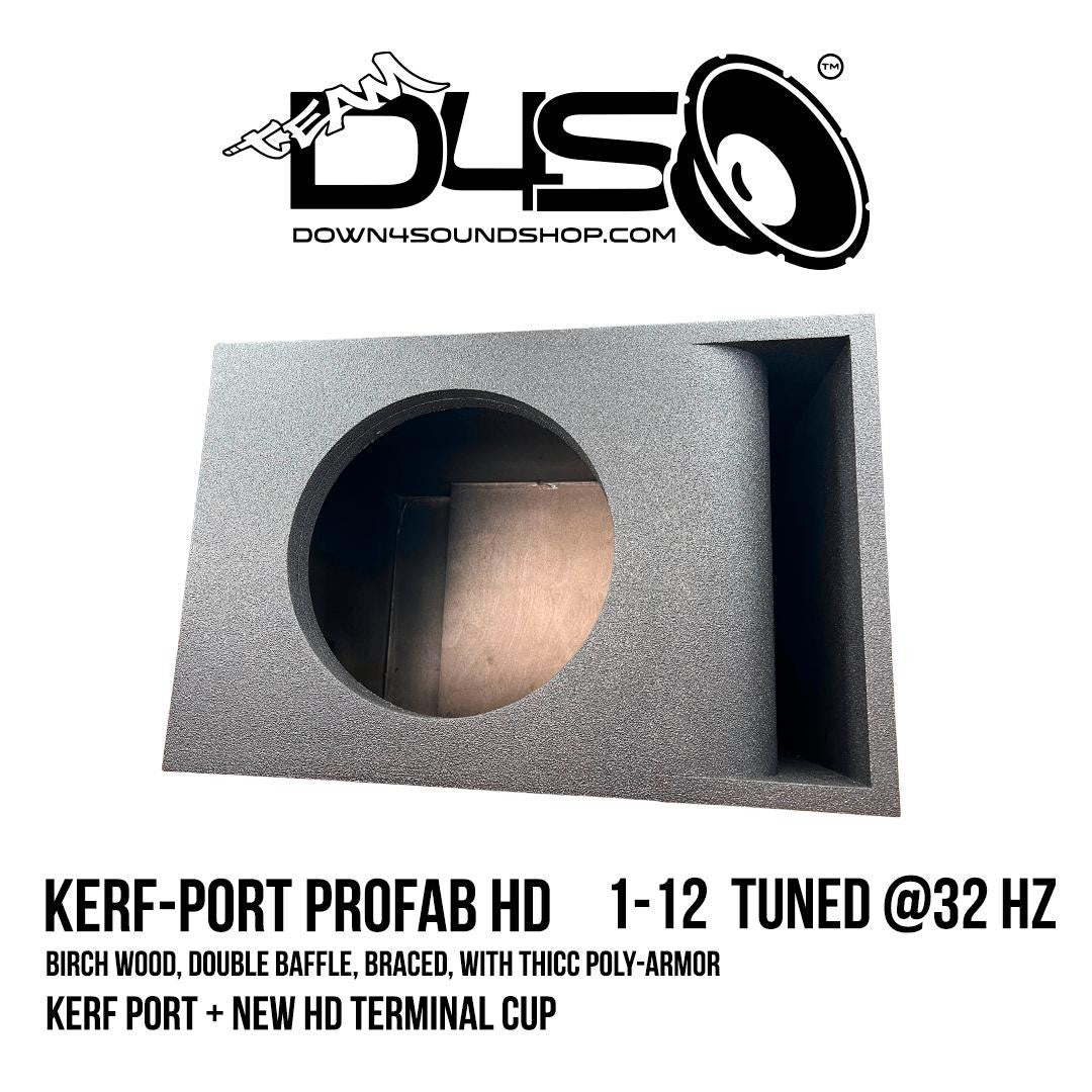 Down4Sound PRO-FAB V2 12 1 12 SUB Box Single 12-INCH Kerf Port Subwoofer Enclosure Box