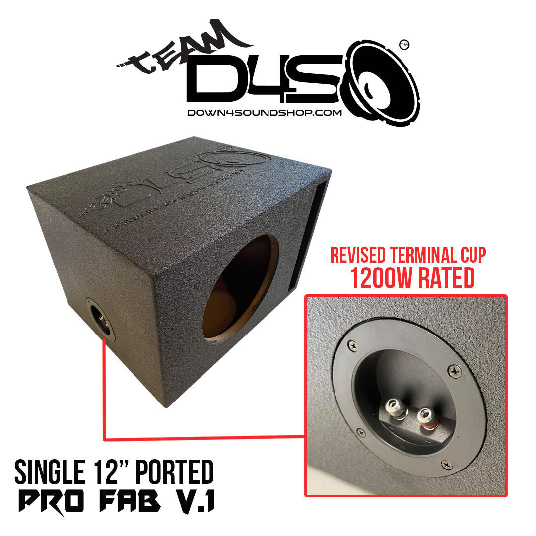 Down4Sound PRO-FAB 12 12 SUB Box Single 12-INCH Ported Subwoofer Enclosure Box