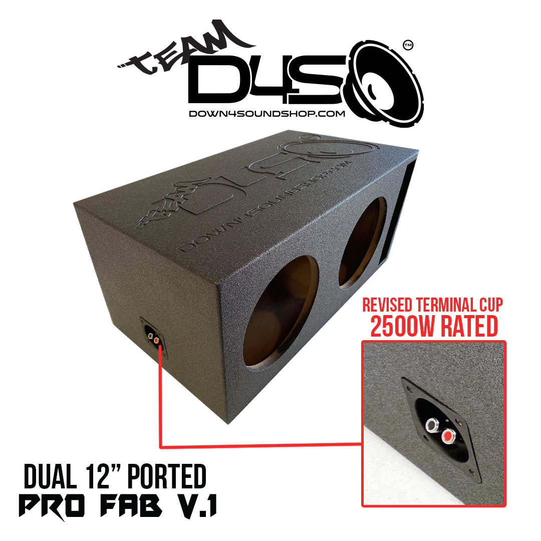 Down4Sound PRO-FAB 12 2 12 SUB Box Dual 12-INCH Ported Subwoofer Enclosure Box