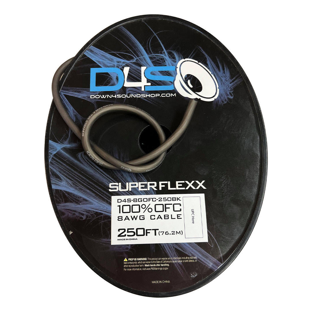 Down4Sound 250FT Tinned 8G OFC Wire (black)